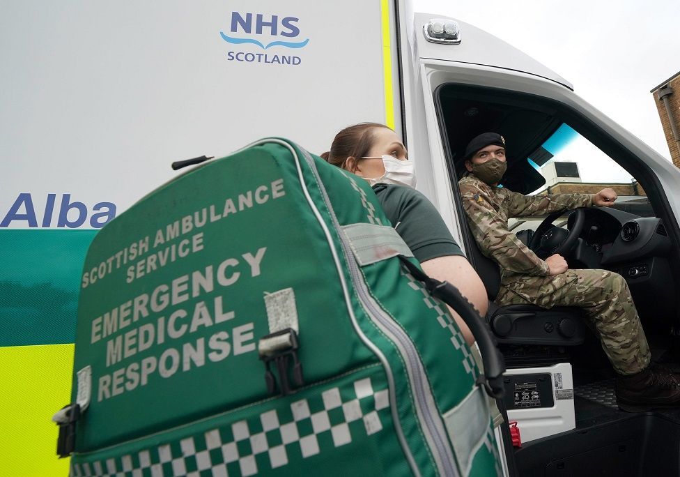 Soldiers arrive in Scotland to drive ambulances